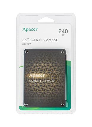 Жесткий диск 2.5" ssd 240gb apacer as340x series, ap240gas340xc-1, tlc, sata-iii 6gb/s, зап/чт. - 520/550мб/с