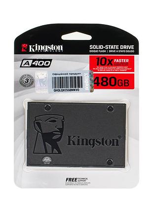Жесткий диск 2.5" ssd 480gb kingston ssdnow a400 series, sa400s37/480g (2ch), tlc, sata-iii 6gb/s rev3.0, зап/чт. - 450/500мб/с