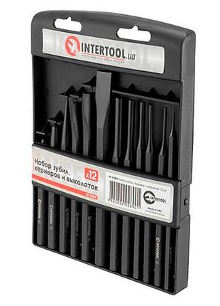 Набор зубил кернеров и пробойников intertool 1.5-16мм (12шт) (ht-0289)