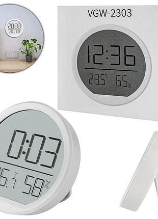 Часы с термометром и гигрометром, yida time 303, 7.4х1.6х7.4, white