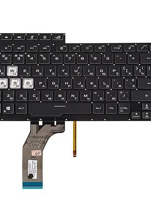 Клавіатура для ноутбука asus (g531 series) ukr, black, без фрейму, підсвічування клавіш (rgb 8 pin) (оригінал)
