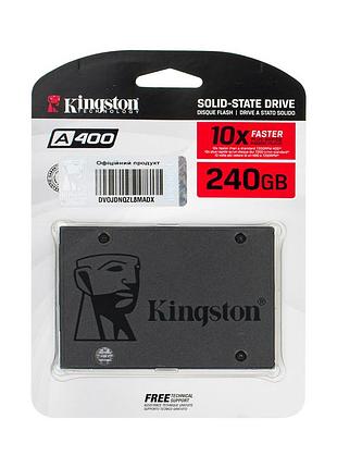 Жесткий диск 2.5" ssd 240gb kingston ssdnow a400 series, sa400s37/240g (2ch), tlc, sata-iii 6gb/s rev3.0, зап/чт. - 350/500мб/с