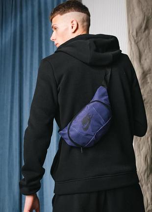 Бананка синяя nike, черное лого 2