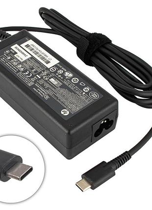 Блок питания для ноутбука hp type-c 65w, black, rectangular
