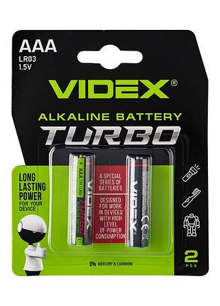 Батарейка щелочная videx lr03/aaa turbo 2шт. blister lr03t/aaa/1.5v
