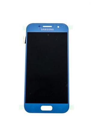 Дисплей для смартфона (телефону) samsung galaxy a3 duos (2017), sm-a320f, blue (у зборі з тачскріном)(без рамки)(tft)