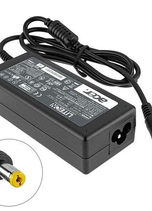 Блок живлення для ноутбука acer 19v, 3.42a, 65w, 5.5*1.7мм, прямий роз'єм, black (без кабеля!)