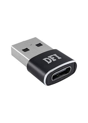 Переходник usb-a to type-c, 3a (with logo dfi)