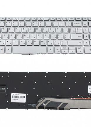 Клавиатура для ноутбука dell (inspiron: 5584), rus, silver, без фрейма, подсветка клавиш