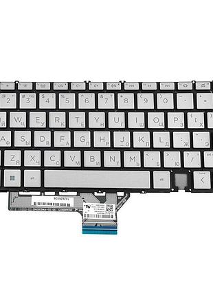Клавиатура для ноутбука hp (14-ef) rus, silver, без фрейма, подсветка клавиш