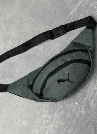 Бананка puma темно-серый меланж, лого черный (харков)