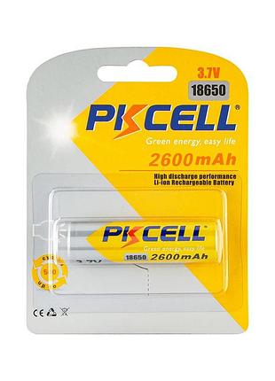 Аккумуляторная батарейка pkcell 3.7v icr 18650 2600mah (li-ion)