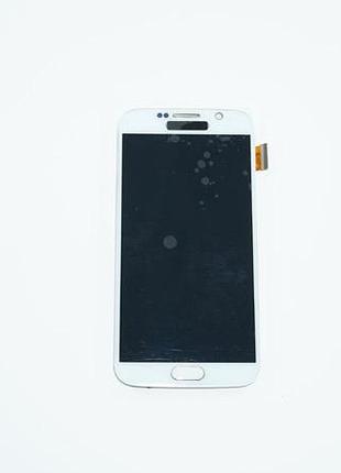 Дисплей для смартфона (телефона) samsung galaxy s6 ss, sm-g920, white (в сборе с тачскрином)(с рамкой)(original)