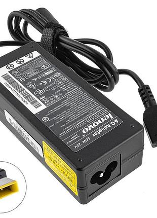 Блок живлення для ноутбука lenovo 20v, 3.25a, 65w, usb+pin (square 5 pin dc plug), black, rectangular