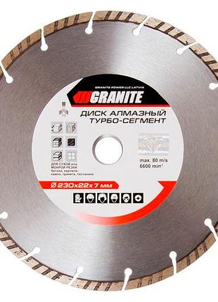 Диск алмазный granite 230 мм турбо-сегмент (9-01-230)