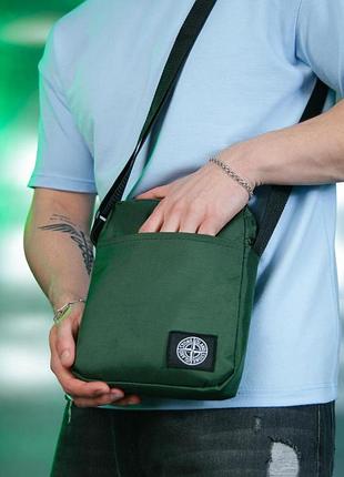 Барсетка stone island 1000d зелена #