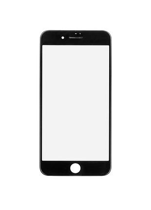 Стекло корпуса с рамкой для apple iphone 7, black, (оригинал)
