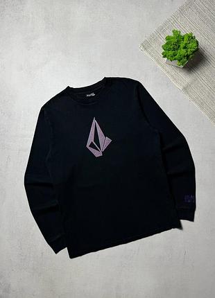 Лонгслів кофта світшот volcom skateboarding vintage 90s чорного кольору