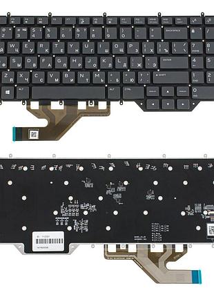 Клавиатура для ноутбука dell (alienware: area 51m r2, m17 r2, m17 r3) rus, black, подсветка клавиш (rgb)