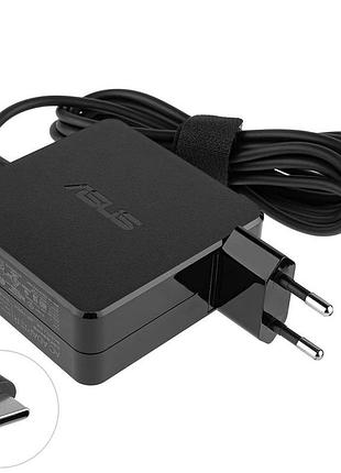 Оригінальний блок живлення для ноутбука asus type-c 65w, квадратный, black