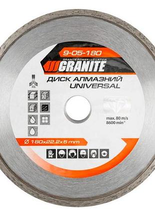 Диск алмазний granite 180 мм плитка (9-05-180)