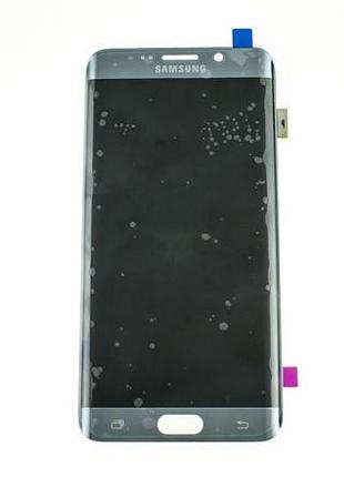 Дисплей для смартфона (телефона) samsung galaxy s6 edge+ plus sm-g928, silver (в сборе с тачскрином)(без рамки)(prc original)