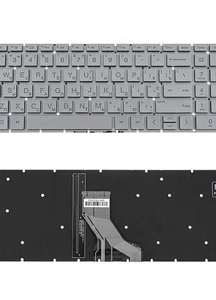 Клавіатура для ноутбука hp (250 g7, 255 g7 series) ukr, silver, без фрейма, підсвічування клавіш