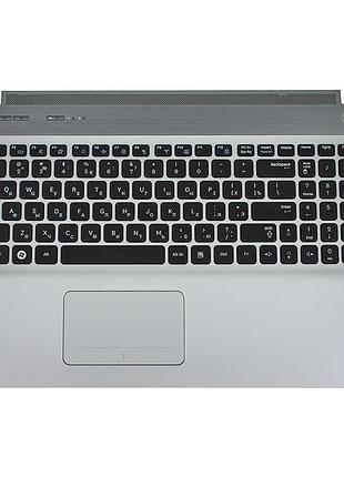 Клавиатура для ноутбука samsung (qx510, qx511 keyboard+touchpad+передняя панель) rus, black