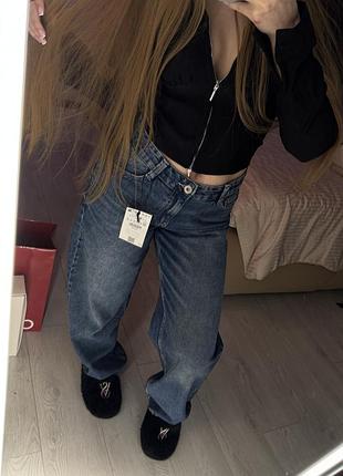 Мішкуваті джинси bershka baggy barrel, беггі баггі джинси, темно сині широкі джинси, трендові джинси, скейтерські джинси, джинси скейтери