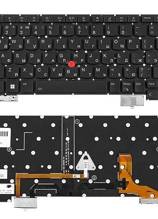 Клавиатура для ноутбука lenovo (thinkpad: x13s) rus, black, подсветка клавиш, без фрейма (оригинал)