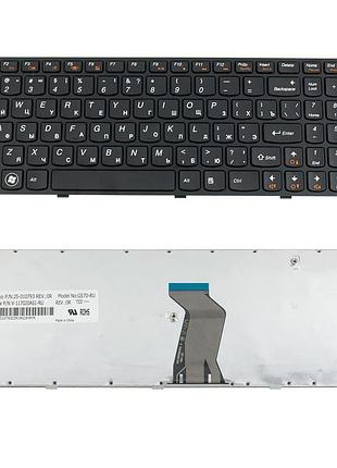 Клавіатура для ноутбука lenovo (g570, g575, g770, g780, z560, z565) rus, black, black frame (оригінал)