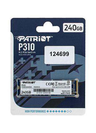 Жосткий диск m.2 2280 ssd 240gb patriot p310 series (p310p240gm28)