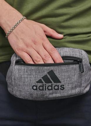 Бананка adidas серый меланж 6