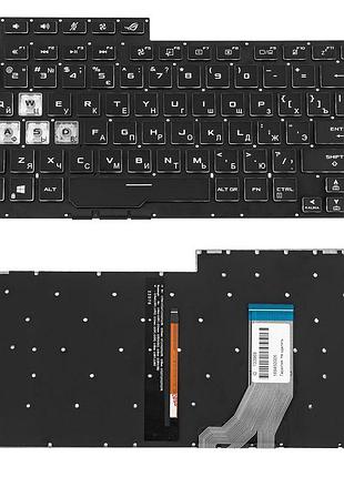 Клавіатура для ноутбука asus (g531 series) rus, black, без фрейму, підсвічування клавіш (rgb 8 pin)