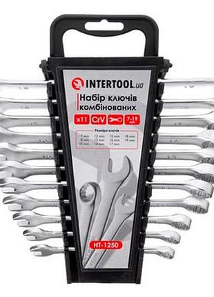 Набор ключей рожково-накидных intertool 7-19мм (11шт) (ht-1250)