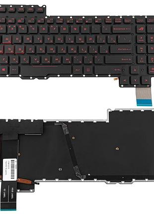 Клавиатура для ноутбука asus (g752 series ) rus, black, без фрейма, подсветка клавиш