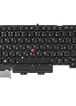 Клавіатура для ноутбука lenovo (thinkpad: x1 carbon 6th gen) rus, black, без фрейма, підсвічування клавіш (оригінал)