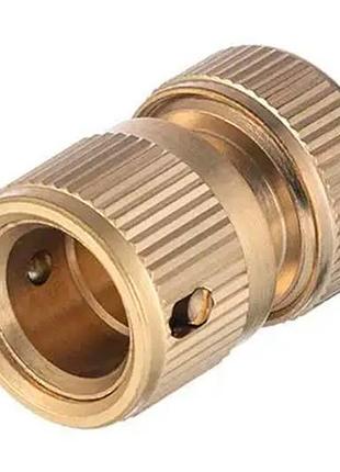 Конектор латунний на шланг з аквастопом intertool-storm 1/2" × 3/4" (ge-1217)