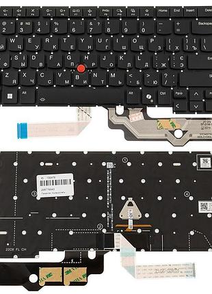 Клавиатура для ноутбука lenovo (thinkpad: e14 gen 6) ukr, black, без фрейма, подсветка клавиш (copilot)