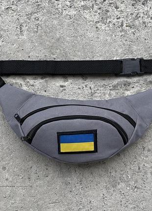 Бананка сіра із липучкою та прапором ua #