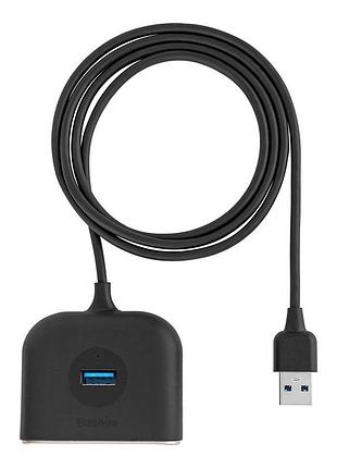 Usb hub baseus square round 4 in 1 usb hub adapter (usb3.0 to usb3.0*1+usb2.0*3) 1m black (cahub-ay01) 2