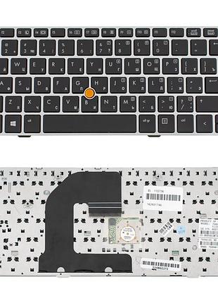 Клавиатура для ноутбука hp (probook: 6460b, 6465b) rus, black, silver frame, с джойстиком