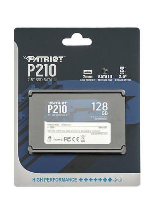 Жорсткий диск 2.5 ssd 128gb patriot p210 series, p210s128g25, tlc 3d, sata-iii 6gb/s, зап/чит. - 430/450мб/с