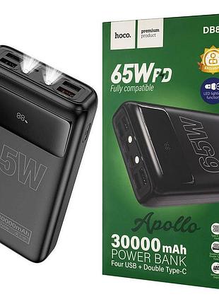 Універсальна мобільна батарея hoco db81 apollo, pd65w, 30000mah, black (6942007637749)