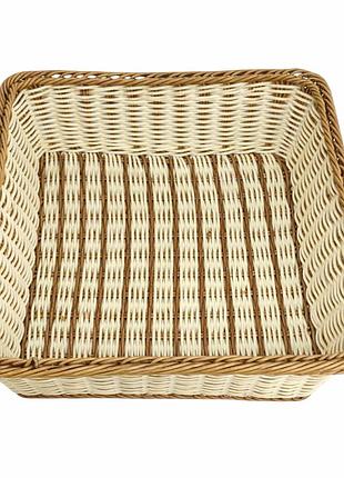 Корзина для сервировки pure wicker r41325 плетеная 35х35х8 см бежевая с коричневой