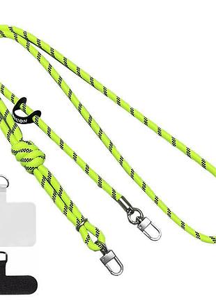 Шнурок с двумя креплениями (8мм) 150см neon green