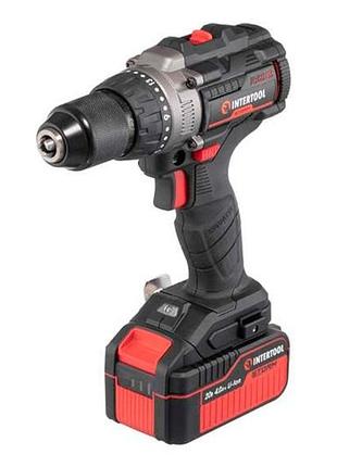 Шуруповерт акумуляторний intertool 20 в x 4 ач li-ion brushless storm (wt-0361)