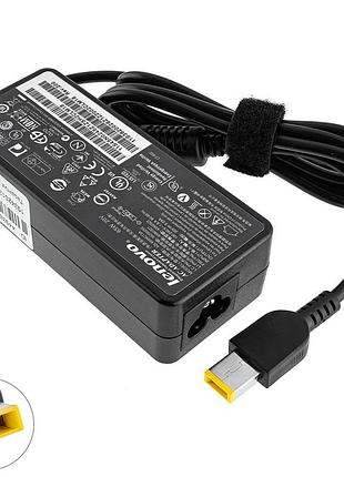 Блок живлення для ноутбука lenovo 20v, 3.25a, 65w, usb+pin (square 5 pin dc plug), black, ovale