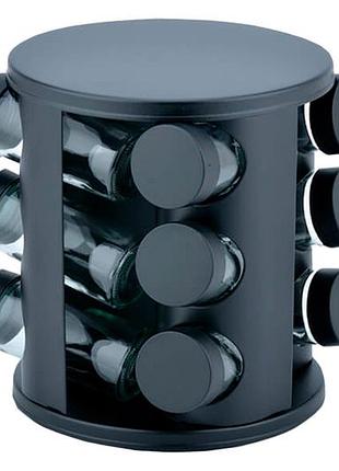 Набор емкостей для специй maestro 100мл черный (12шт) (mr-1725-black)