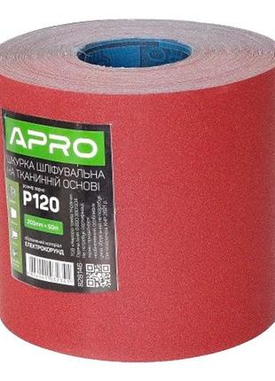 Шлифовальная шкурка apro 200 мм x 50 м x p120 тканевая (828146)